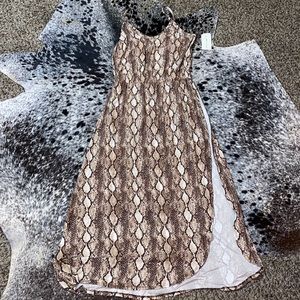 Snake Skin Maxi Dress with Slit